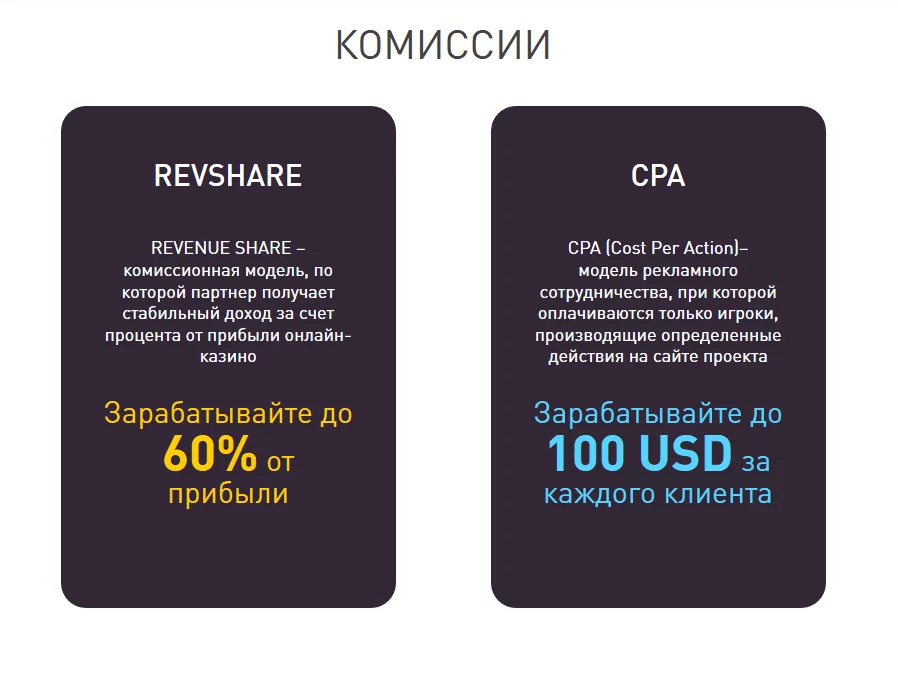 Модели заработка в Royal Partners.